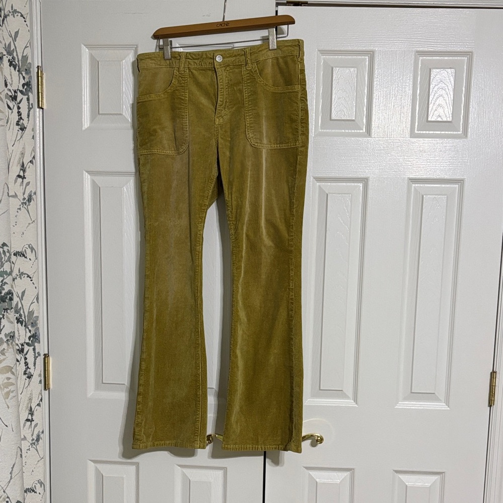 Pilcro Yellow Corduroy Trousers